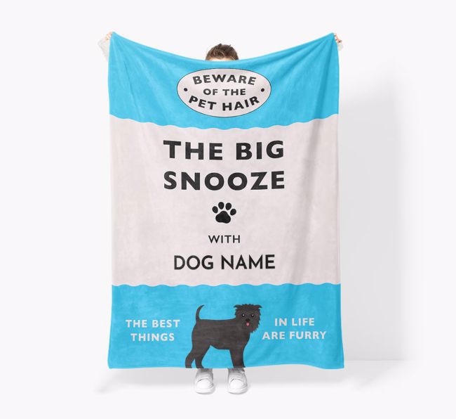 'The Big Snooze' - Personalised Sherpa Fleece Blanket with {breedFullName} Yappicon